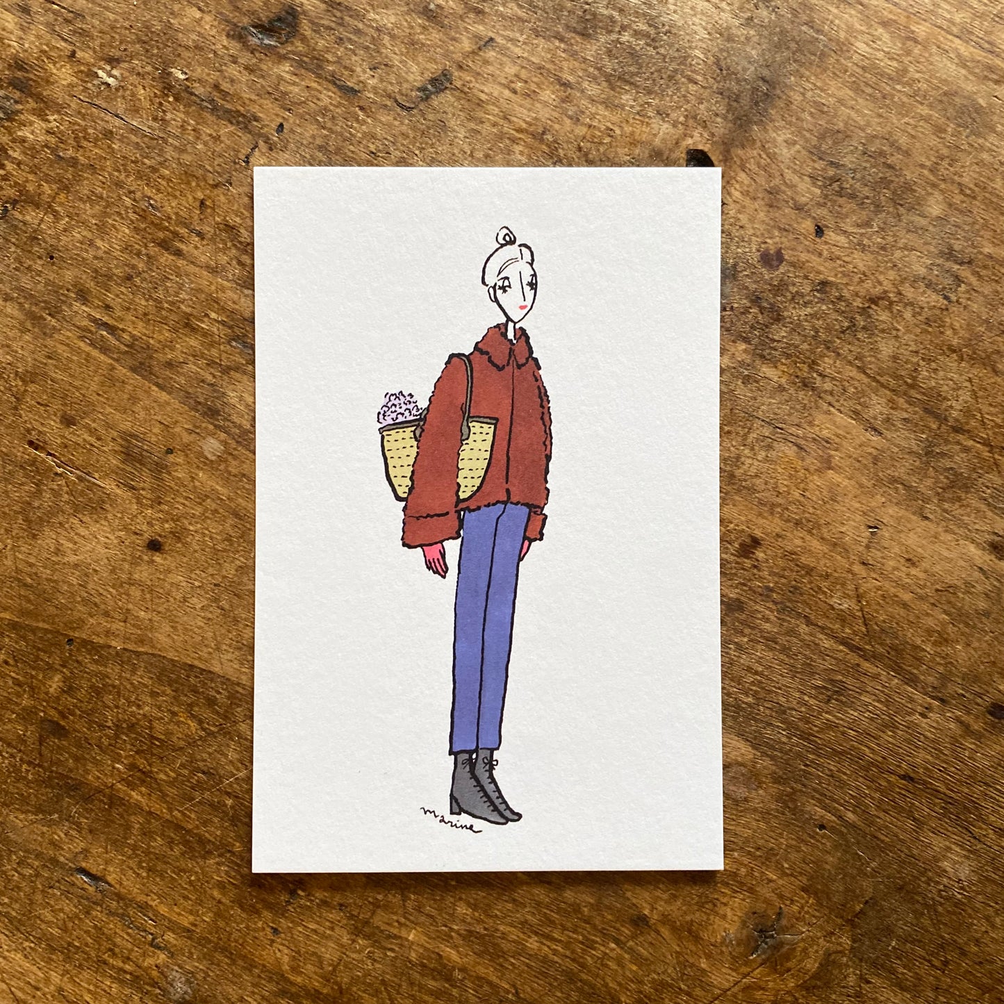 ポストカード「パリジェンヌ/ファーコート」