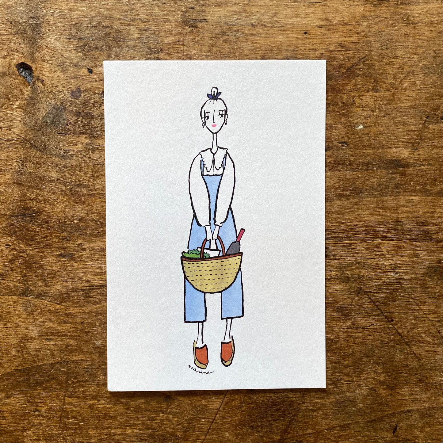 Postcard "Parisienne / Salopette"