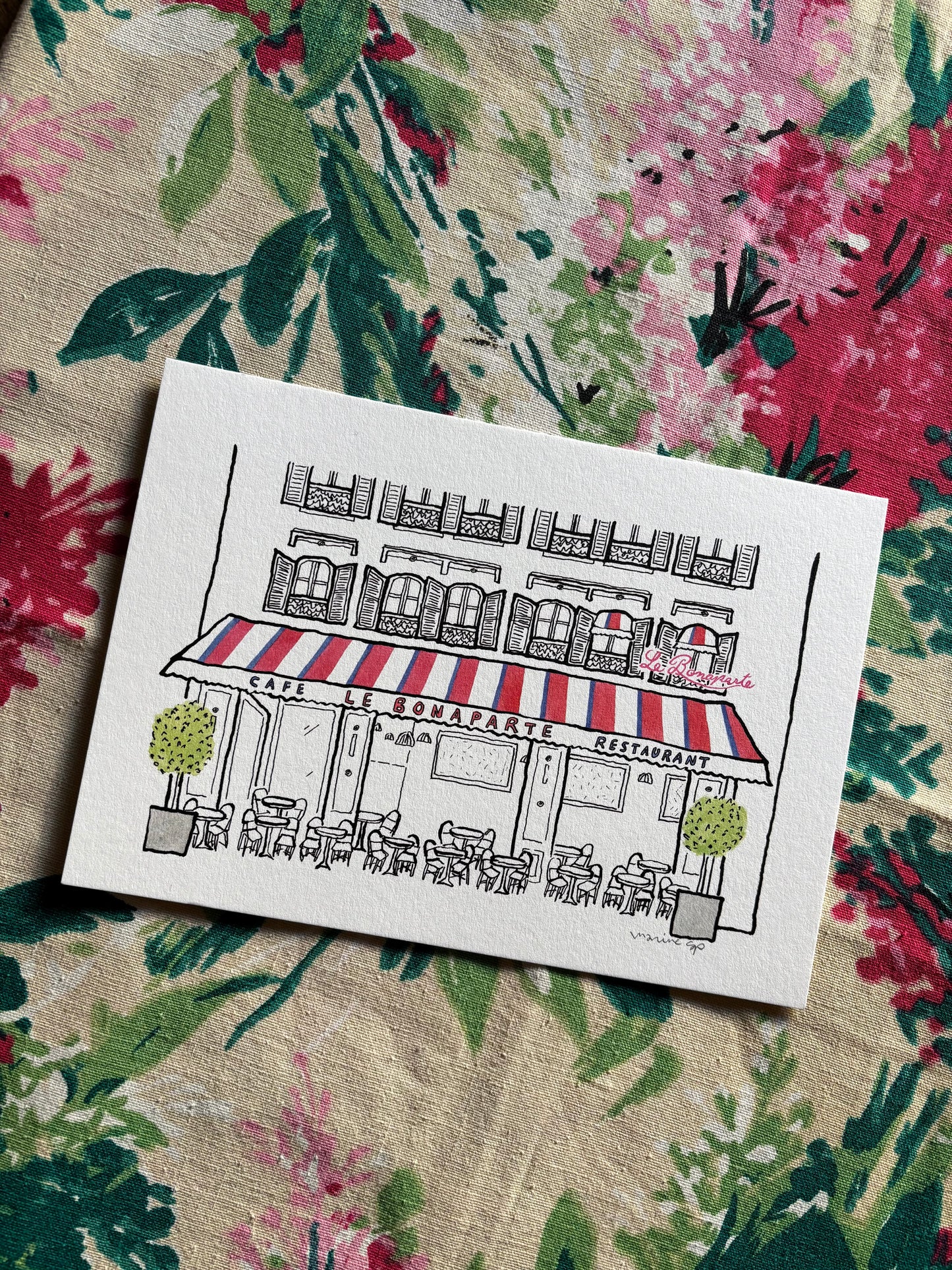 Illustration print A5 / Parisian Café – Saint-Germain-des-Prés