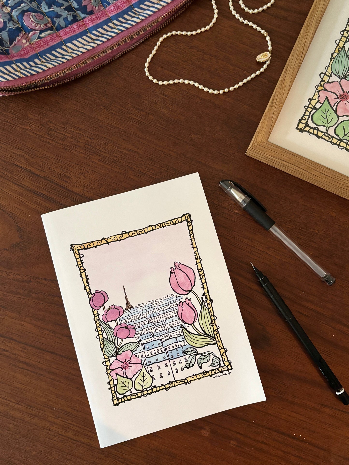 Illustrated Notebook – Paris & Flowers