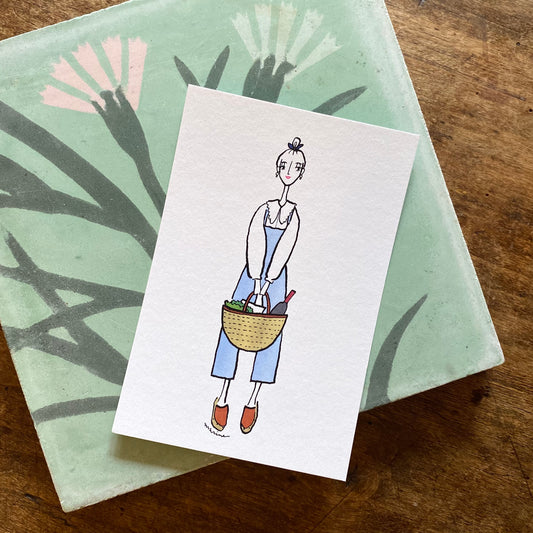 ポストカード「パリジェンヌ／サロペット」